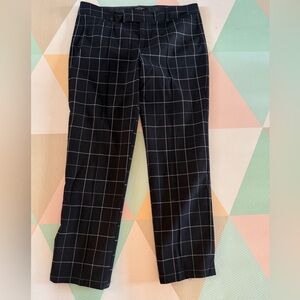 Nanette Lepore Women’s Black Checkered Cropped Pants Size 12